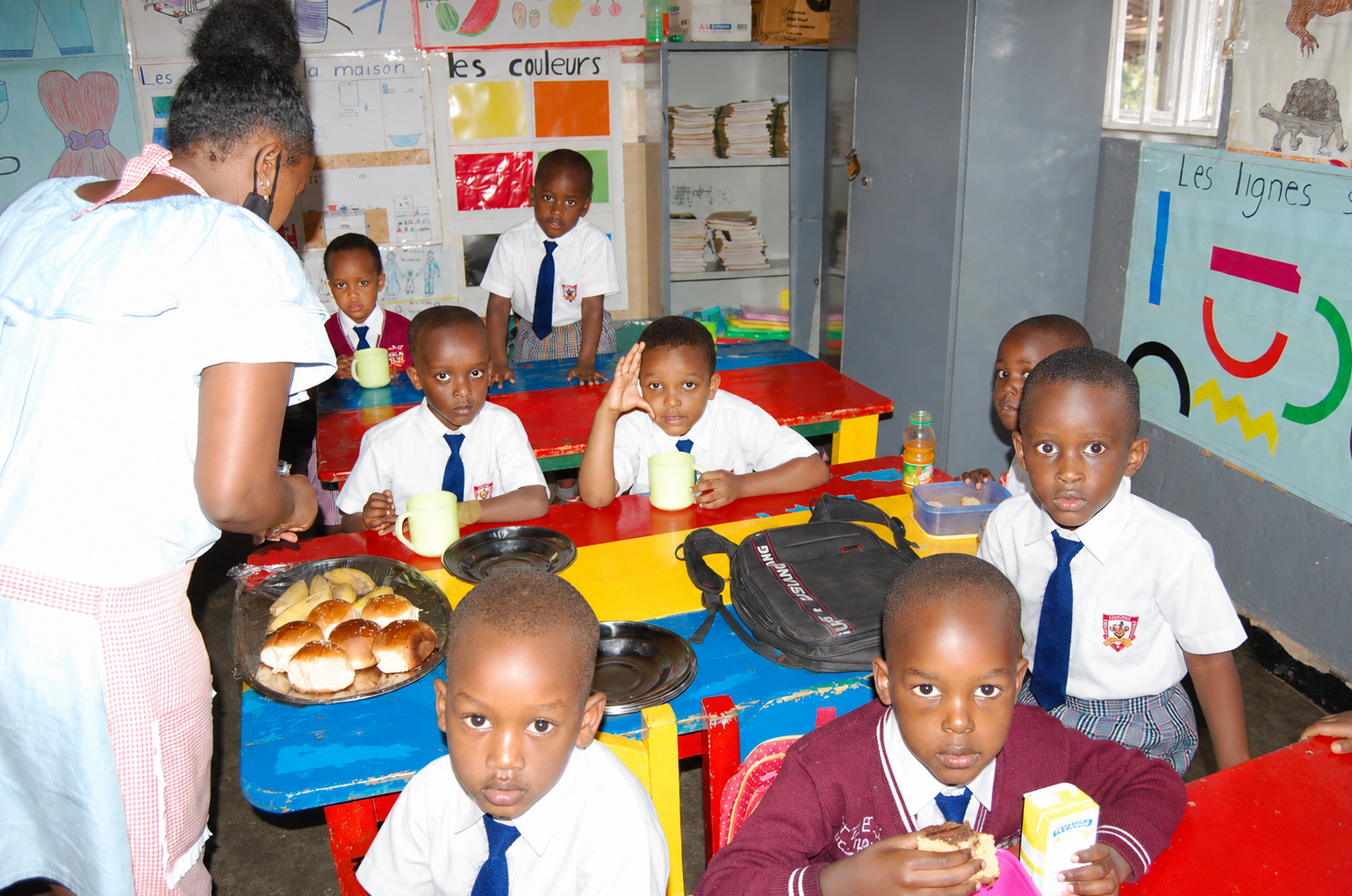 Young children in the day care section