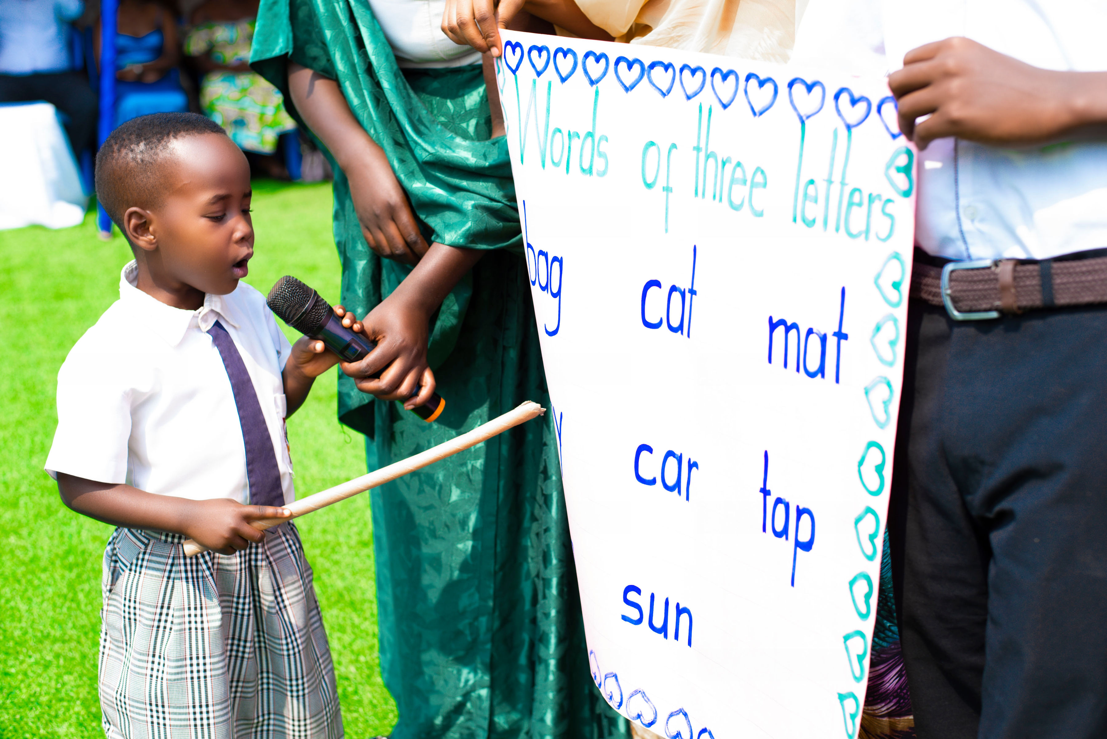 Young learners expressing themselves in school activities