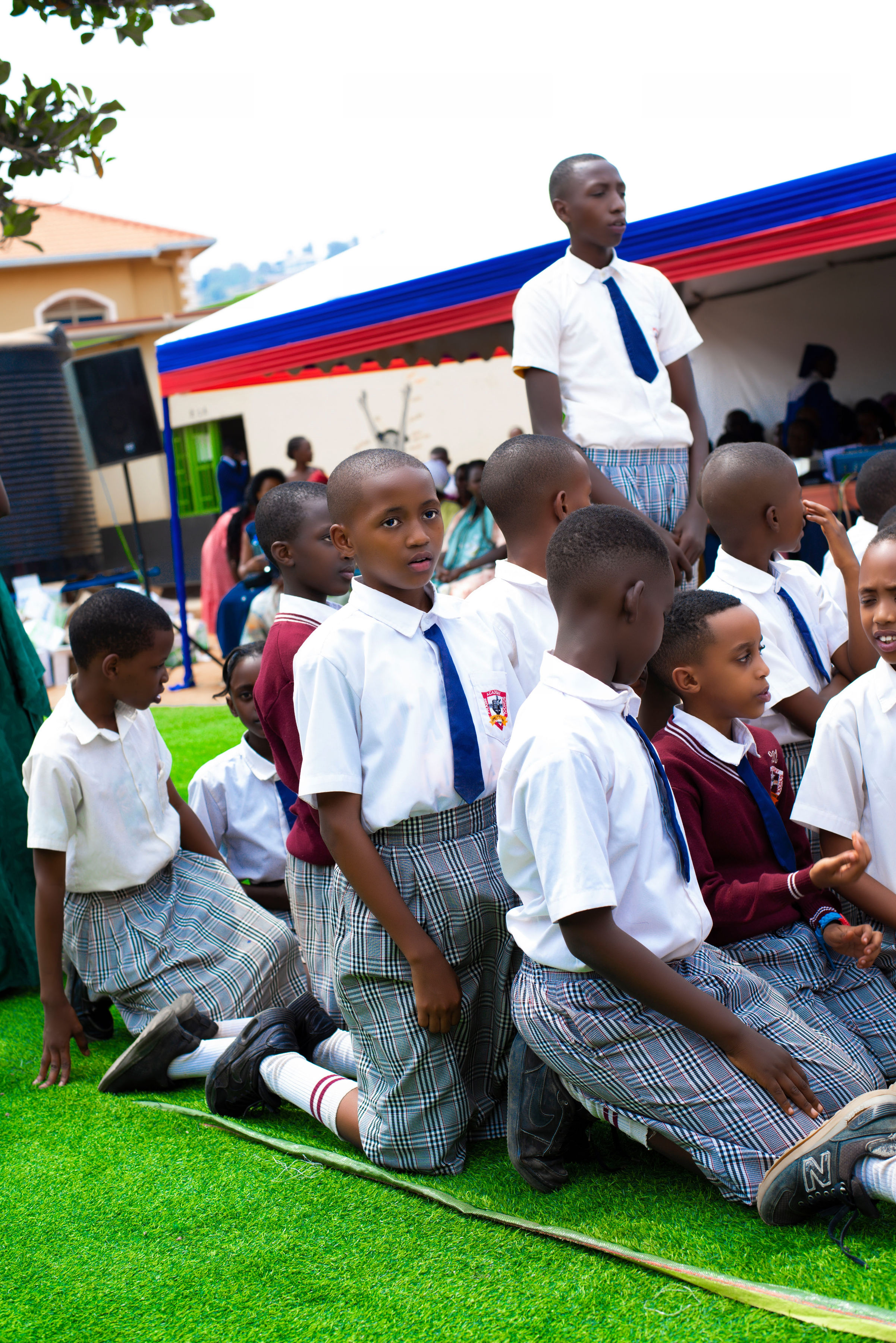 Students taking part in school presentations and performances